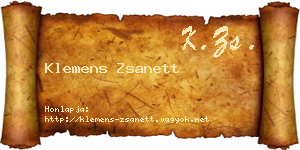Klemens Zsanett névjegykártya